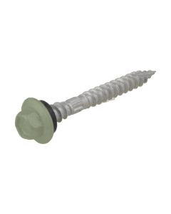 12g (5.50mm) x 65mm NEO Pale Eucalypt Hex Flange Timber T17 Top Grip Roofing Screw Galvanised