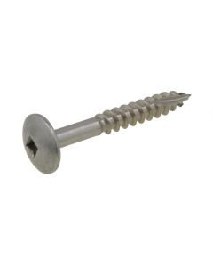 10g (4.80mm) Stainless A4-70 G316 Button Square (SQ2) Coarse Timber T17 Screws