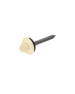 14g (6.30mm) x 50mm Classic Cream Cyclone BRA / Multiseal Hex Flange (3/8") Timber T17 Roofing Screw Galvanised