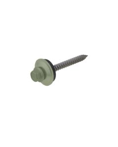 14g (6.30mm) x 50mm Pale Eucalypt Cyclone BRA / Multiseal Hex Flange (3/8") Timber T17 Roofing Screw Galvanised