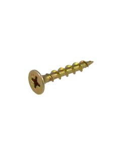 6g (3.50mm) Zinc Yellow Bugle (PH2) Coarse Plasterboard Timber Screws