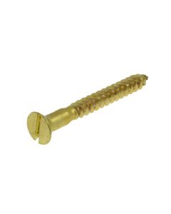 2g (2.20mm) Solid Brass Countersunk Slot Coarse Wood Screws ANSI B 18.6.1