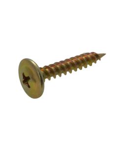 8g (4.2mm) Zinc Yellow Button Phillips (PH2) Stitching Coarse Timber Screws