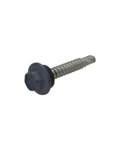 10g (4.80mm) x 25mm NEO Ironstone Hex Flange (5/16") Metal Self Drilling Cladding Screw Galvanised