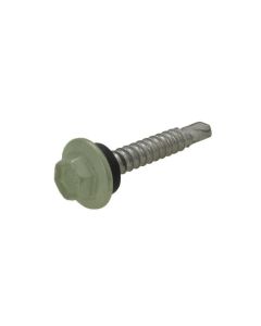 10g (4.80mm) x 25mm NEO Pale Eucalypt Hex Flange (5/16") Metal Self Drilling Cladding Screw Galvanised