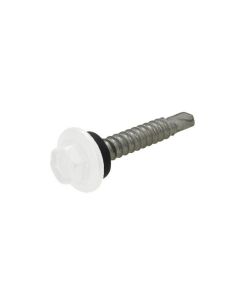 12g (5.50mm) x 20mm NEO Dover White Hex Flange (5/16") Metal Self Drilling Shed Screw Galvanised