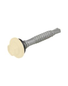 12g (5.50mm) x 39mm NEO Classic Cream Hex Flange (5/16") Metal Top Grip Roofing Screw Galvanised