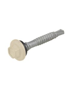 12g (5.50mm) x 39mm NEO Paperbark Hex Flange (5/16") Metal Top Grip Roofing Screw Galvanised