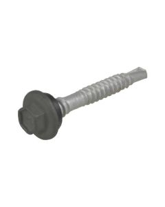 12g (5.50mm) x 39mm NEO Woodland Grey Hex Flange (5/16") Metal Top Grip Roofing Screw Galvanised