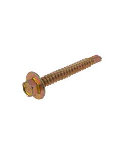 8g (4.20mm) Zinc Yellow Hex Flange (1/4") Coarse Metal Self Drilling Screws