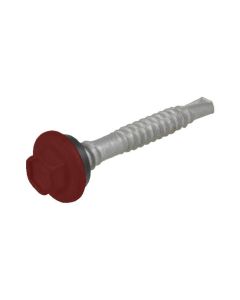 12g (5.50mm) x 51mm NEO Manor Red Hex Flange (5/16") Metal Top Grip Roofing Screw Galvanised