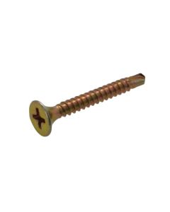 6g (3.50mm) Zinc Yellow Bugle (PH2) Plasterboard Fine Metal Self Drilling Screws