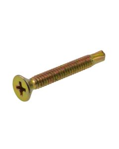 6g (3.50mm) Zinc Yellow Countersunk Phillips (PH2) Coarse Metal Self Drilling Screws