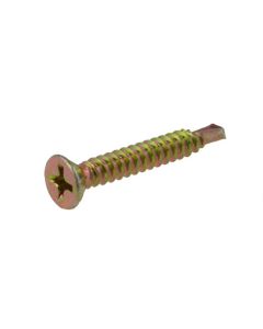 8g (4.20mm) Zinc Yellow Countersunk Rib Phillips (PH2) Coarse Metal Self Drilling Screws