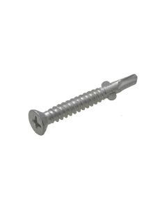 8g (4.20mm) Galvanised Countersunk Wing Phillips (PH2) Coarse Metal Self Drilling Screws