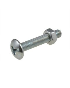 M5 x 0.80p Metric Coarse Zinc Mushroom Phillips / Slot Roofing Gutter Bolts & Nuts AS 1427