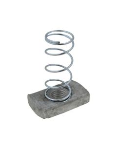 M6 x 1.00p Metric Coarse Galvanised Channel Strut Nuts Long Spring