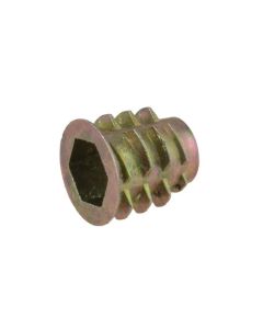 M4 x 10mm Metric Coarse Zinc Flange Threaded Timber Insert Nuts (4mm Key) Low Tensile