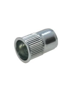 M3 x 0.50p x 9mm Metric Coarse Zinc Silver Nutsert Countersunk Round Open Splined Grip Range 0.5 - 1.5mm