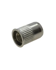 M3 x 0.50p x 9mm Metric Coarse G304 Stainless Nutsert Countersunk Round Open Splined Grip Range 0.5 - 2mm