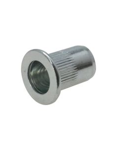 M4 x 0.70p x 10.5mm Metric Coarse Zinc Silver Nutsert Large Flange Round Open Knurled Grips 0.5-2mm