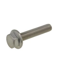 M6 x 1.00p Metric Coarse Stainless A2-70 G304 (10mm AF) Hex Flange Serrated Bolts DIN 6921