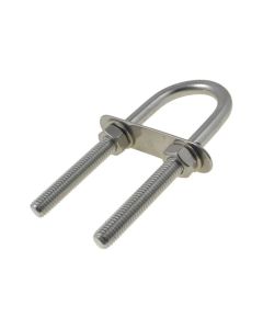 M4 x 27mm Inside (W) x 60mm Length (L) A2-70 G304 Stainless Round U Bolts & Crimp & Plate & Nuts