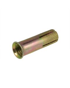 M6 x 1.00p x 25mm Zinc Yellow Knurled Body with Lip Drop In Anchors