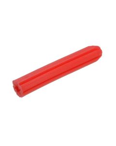 6mm x 25mm Red PVC Masonry Wallplugs to suit 8-9g Screws