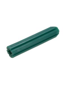 6.5mm x 25mm Green PVC Masonry Wallplugs to suit 10-12g Screws