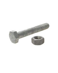 M12 x 1.75p Metric Coarse Galvanised Hex Bolts & Nuts Class 4.6 Low Tensile AS 1112