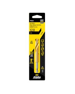 12mm Alpha Hex Drive Gold Series HSS Impact Jobber Drill Bit - 1 Pack Carded C9QRM120