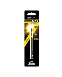 PH1 x 100mm Alpha ThunderMAX Impact Phillips Power Driver Bit - 1 Pack Carded CPH1100SM