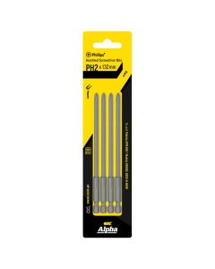 PH2 x 132mm Alpha Phillips Bits to suit Makita Collated Autofeed Tools - 4 Pack Carded CPH2132S