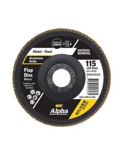 115mm x 120 Grit Medium Alpha Silver Series Flap Disc for Metal & Stainless