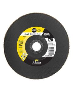 178mm x 120 Grit Medium Alpha Zirconia Flap Disc for Metal & Stainless