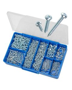 500 Piece 4g 6g 8g 10g 12g Pan Pozi Self Tapping Screw Zinc Torres Assortment Grab Kit HAK01