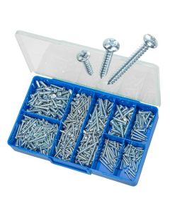 500 Piece 4g 6g 8g 10g 12g Pan Combi Self Tapping Screw Zinc Torres Assortment Grab Kit HAK03