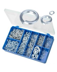 500 Piece M3 M4 M5 M6 M8 M10 M12 M16 Spring Washer Zinc Torres Assortment Grab Kit HAK06