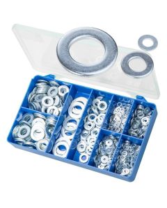 500 Piece M3 M4 M5 M6 M8 M10 M12 M16 Heavy Flat Washer Zinc Torres Assortment Grab Kit HAK07