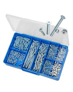 300 Piece M4 M5 Countersunk Machine Screw & Nut Zinc Torres Assortment Grab Kit HAK09