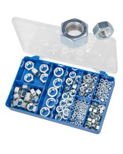 200 Piece M4 M5 M6 M8 M10 M12 M14 M16 Hex Standard Nut Zinc Torres Assortment Grab Kit HAK12