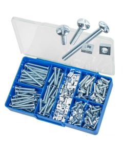 300 Piece M6 Gutter Bolt & Square Nut Zinc Torres Assortment Grab Kit HAK17