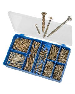 300 Piece 4g 6g 8g 10g Countersunk Pozi Chipboard EAZI Drive Screw Zinc Torres Assortment Grab Kit HAK23