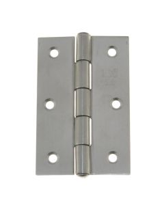 75mm x 50mm x 1.5mm Stainless A2-70 G304 Fixed Pin Hinges - Sold as a Pair