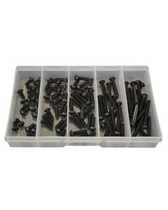 90 Piece M5 Button Socket Screw High Tensile Plain Black Uncoated Assortment Grab Kit100