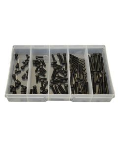 100 Piece M4 Socket Cap Screw High Tensile Plain Black Uncoated Assortment Grab Kit102