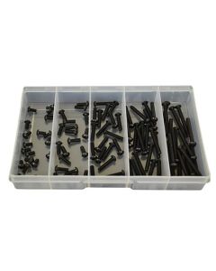 100 Piece M4 Button Socket Screw High Tensile Plain Black Uncoated Assortment Grab Kit103