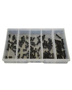 100 Piece M4 Button Socket Screw High Tensile Plain Black Uncoated Assortment Grab Kit108