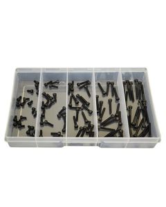 100 Piece M3 Socket Cap Screw High Tensile Plain Black Uncoated Assortment Grab Kit109